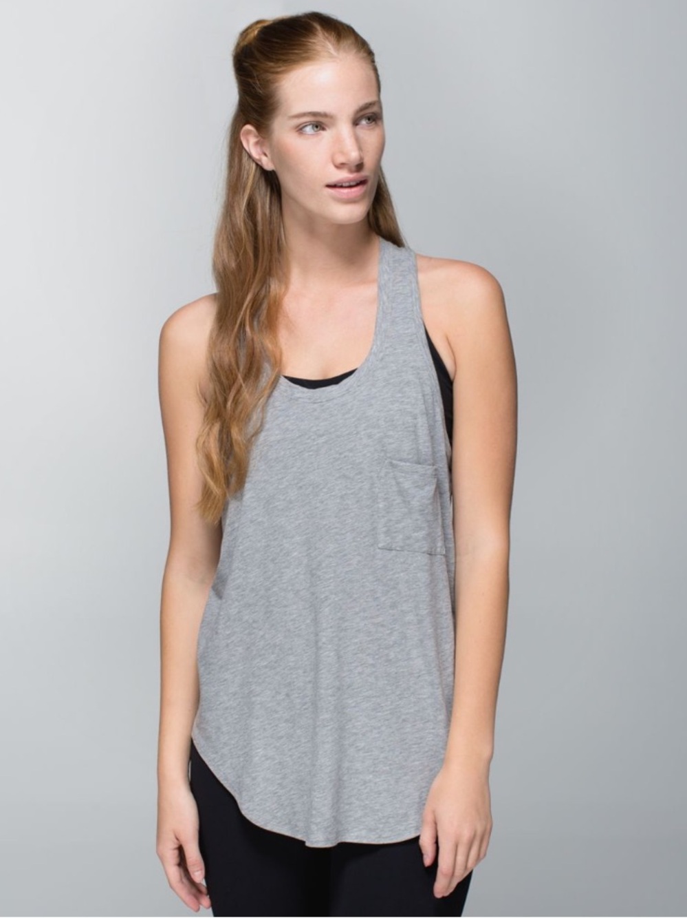 lululemon athletica Heathered Light Grey Racerback Tank
